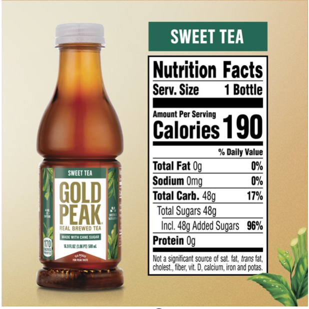 Gold Peak Sweetened Black Iced Tea Drink, 16.9 fl oz, 6 Pack