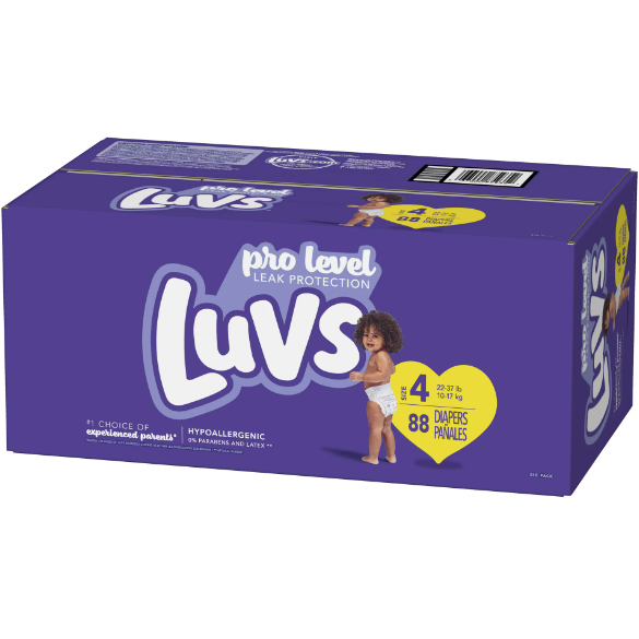 Luvs Pro Level Comfortable Soft Diapers - Size 4, 88 Count