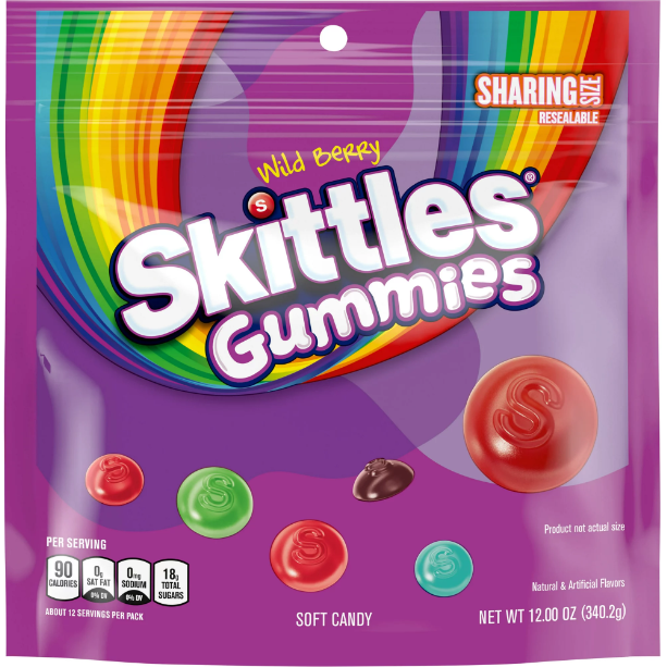 Skittles Wild Berry Gummy Candy, Sharing Size - 12 oz