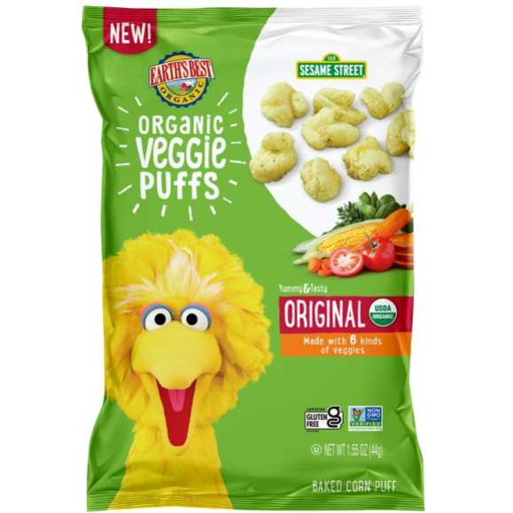 Earth's Best Organic Sesame Street Original Veggie Puffs, 1.55 oz