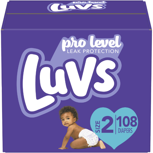 Luvs Pro Level Overnight Soft Wetness Indicator Diapers - Size 2, 108 Count