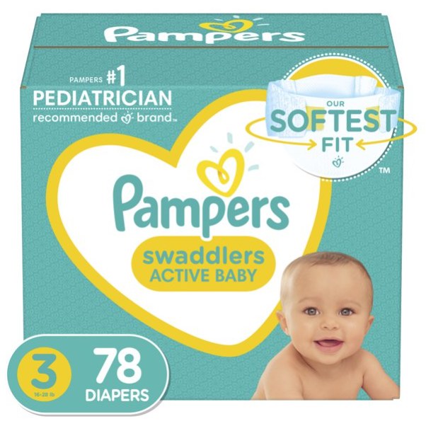 Pampers Swaddlers Active Baby Soft Diapers - Size 3, 78 Count