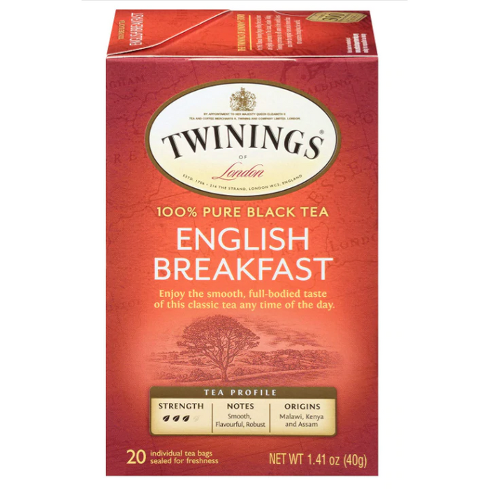 Twinings English Breakfast Tea, 20 Count.